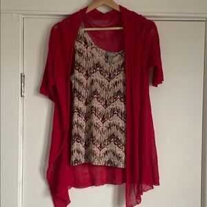 Women’s Chicos Business Casual Tank Top with Airy Open Short Sleeved Cover